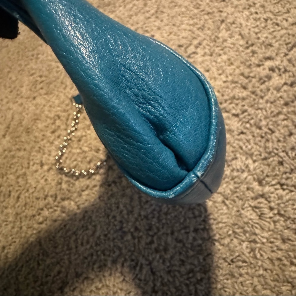 Coach Madison Teal Leather Crossbody or Shoulder Bag with Chain Strap | GUC - Picture 6 of 15